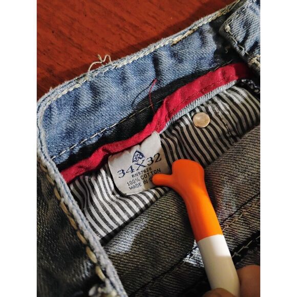 Antique Rivet Denim Jeans - Size: 34 X 32     (1133) - Picture 5 of 7